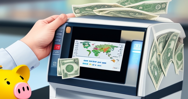 一個帶有世界各國國旗的豬撲滿