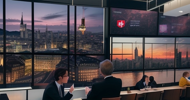 投資者在咖啡廳研究財務報表