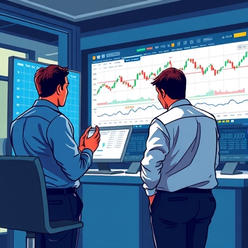 專業交易員正在討論石油市場策略