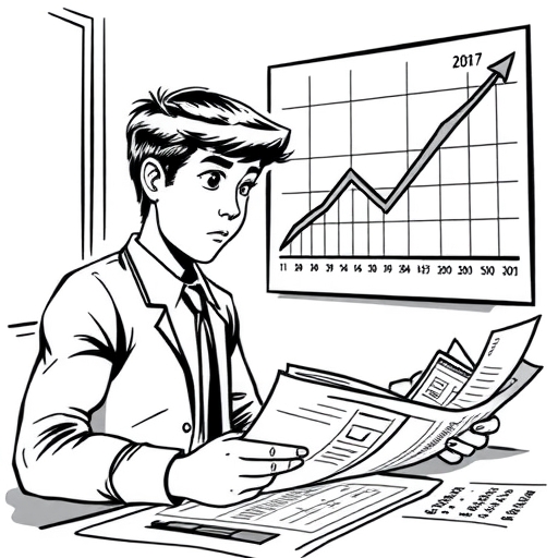 一張顯示每股盈餘上升的圖表，代表公司的獲利成長