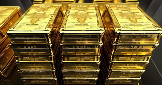 金條堆疊在金庫內