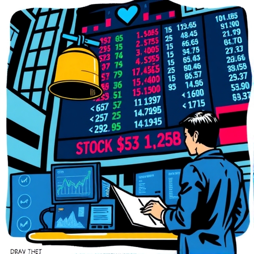 投資者分析股市走勢圖