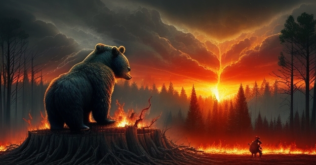 象徵市場週期的熊和牛