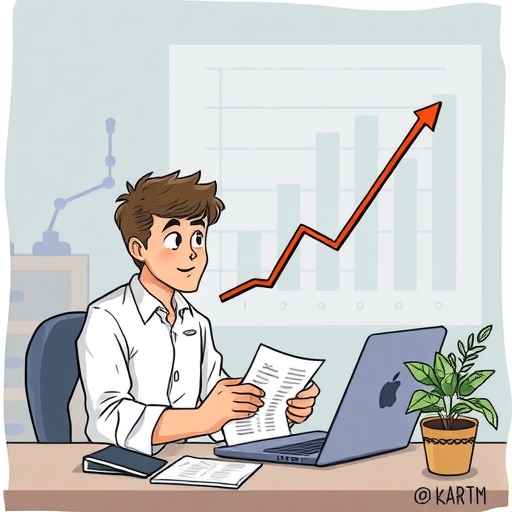 一位年輕投資者正在分析財務報告