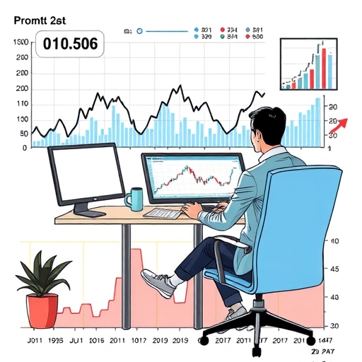 一位商務人士在辦公室分析天然氣期貨