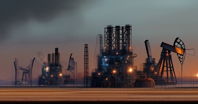 一片戲劇化的油田景觀