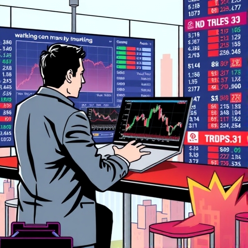 一位男子正在街頭交易股票