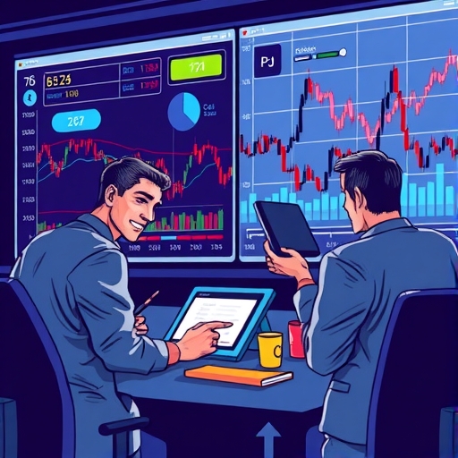 一位男子正在街頭交易股票