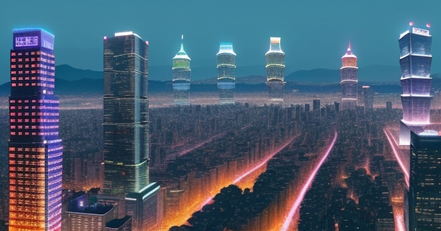 台北市中心景色，包含TSE大樓