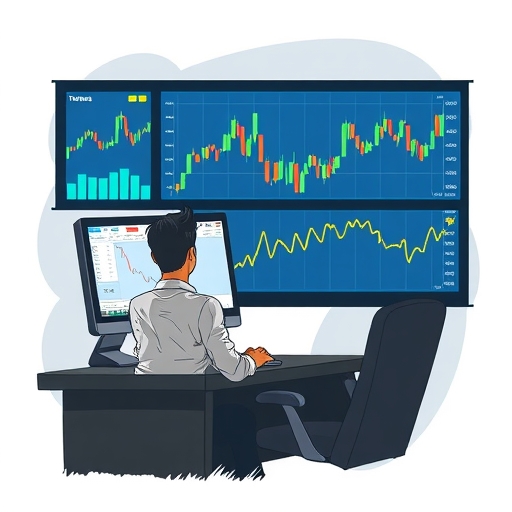 一位男子正在街頭交易股票