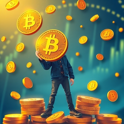 一位男子在網上購買比特幣