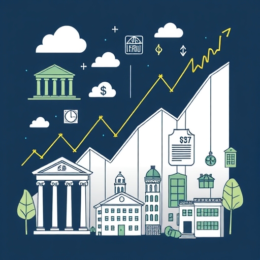 金融危機下公允價值影響示意圖，包含銀行、股票和房地產