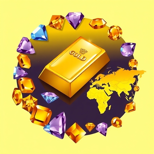 一位礦工正在山上挖掘黃金