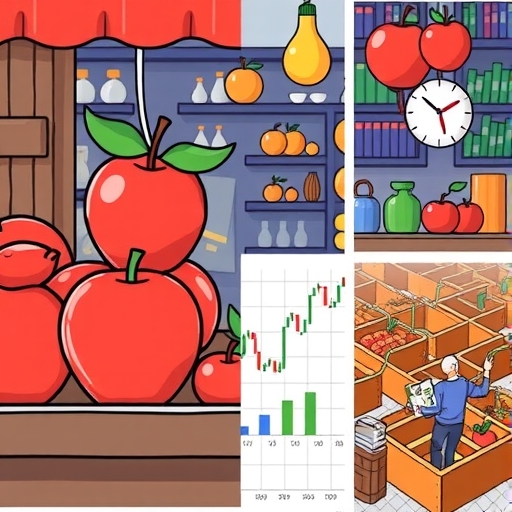 顏色繽紛的圖表，顯示金融市場的價格波動。