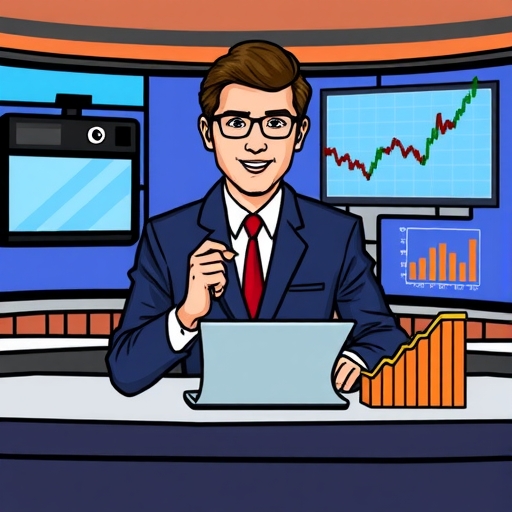 顯示股市上升與下降趨勢的股市圖表