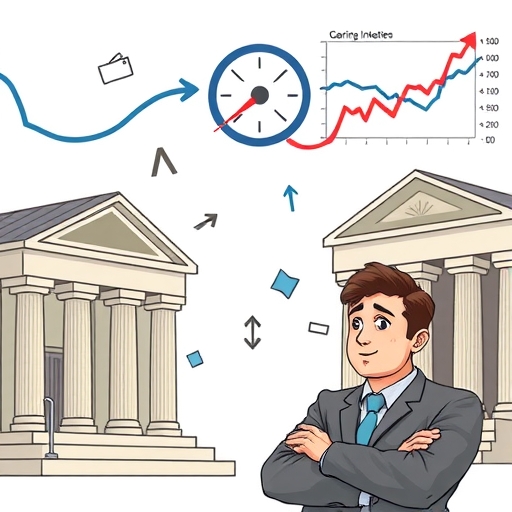 顯示隔夜利率變化的金融圖表插圖