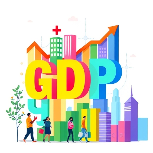 一個抽象的經濟增長趨勢的視覺代表。