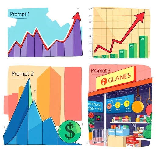 一個色彩繽紛的市場，代表各式股票與投資