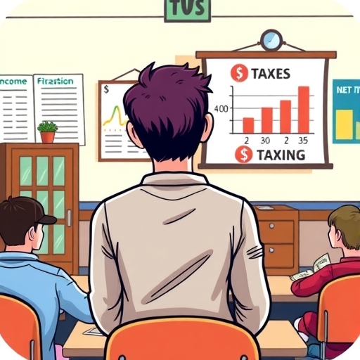 一個充滿活力的教室場景，專注於稅務教育