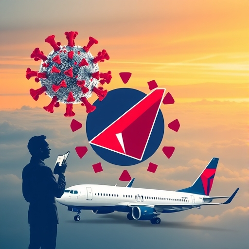 達美航空的飛機在機場