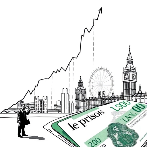 一個上升的股票圖表，顯示萊斯銀行的股價