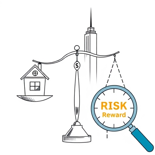 一棟小房子代表小額投資,與高樓大廈象徵高回報。