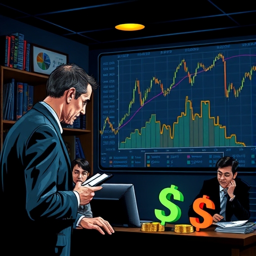 一位男子正在街頭交易股票