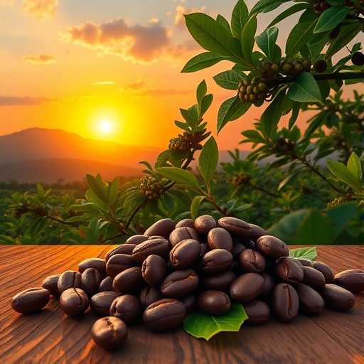一個活力四射的咖啡種植園晨景