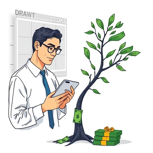 一位男子正在街頭交易股票