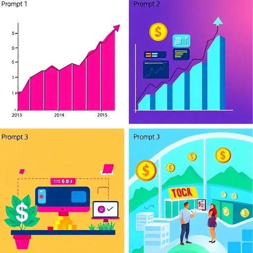 一個顯示股市趨勢及上升圖表的插圖