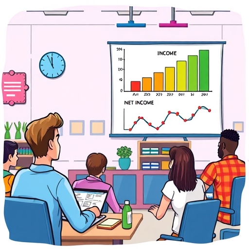 一位男子正在學習稅務與財務知識