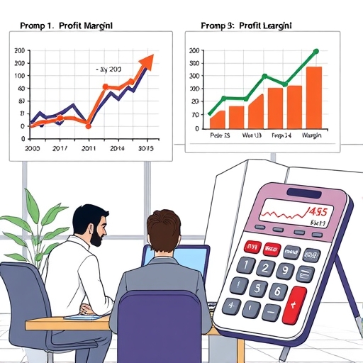 展示毛利率趨勢的財務圖表