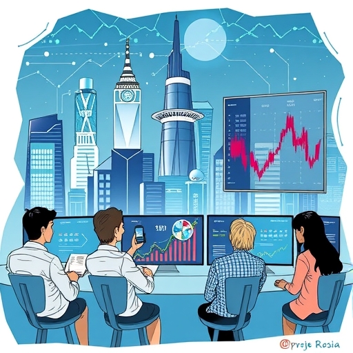 未來科技的天際線與數據圖形