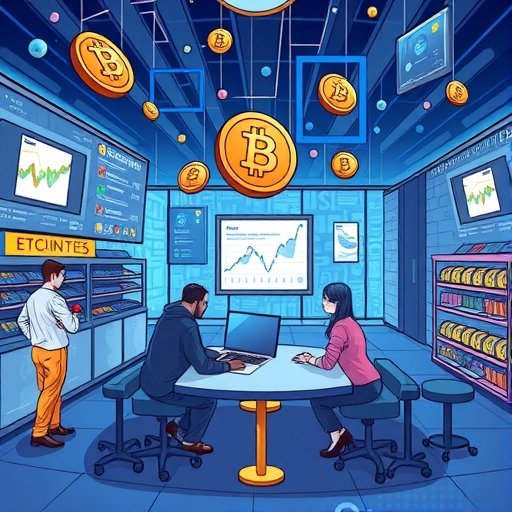 用戶正在交易加密貨幣的場景