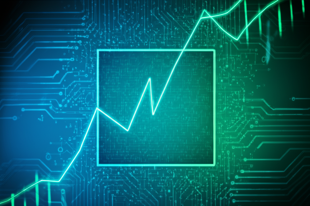 象徵「豪勇七雄」科技巨頭及其產業的風格化插圖。