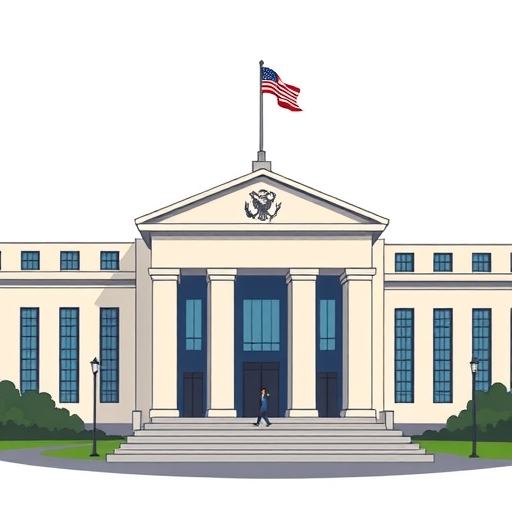 描繪聯準會大樓的插畫