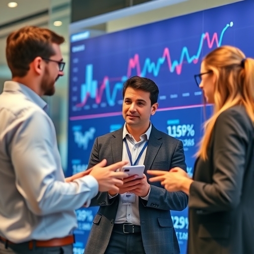 商務人士討論市場趨勢