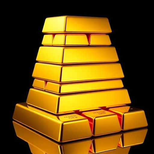 一堆金條堆疊整齊