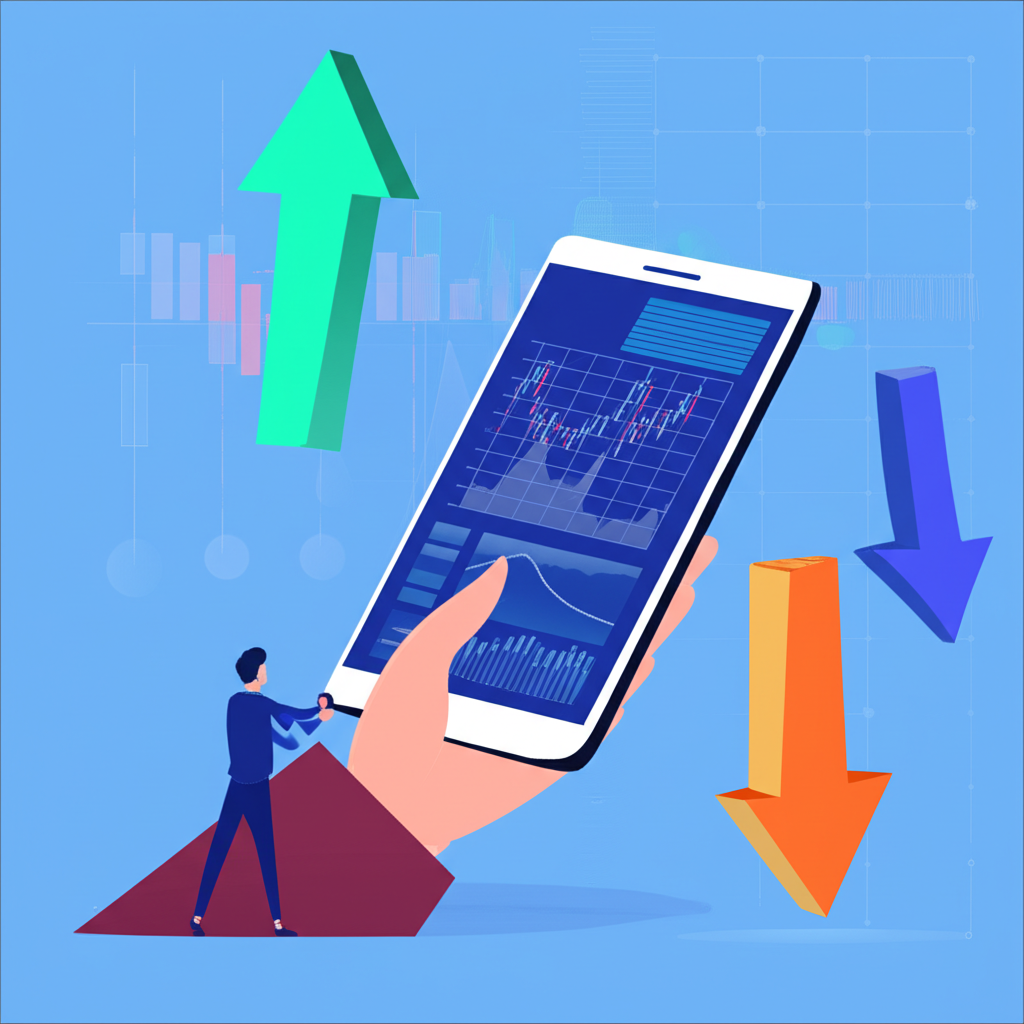 一張金融圖表顯示股價或資產價值快速上漲的趨勢，象徵槓桿帶來的潛在收益放大。