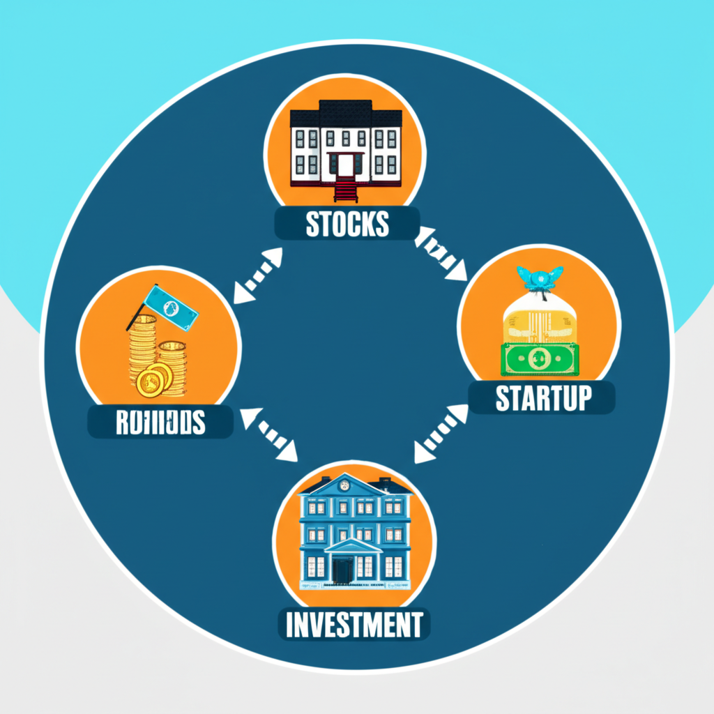 一個概念圖，顯示風險與報酬的平衡，以及放大鏡下的價值或安全邊際。