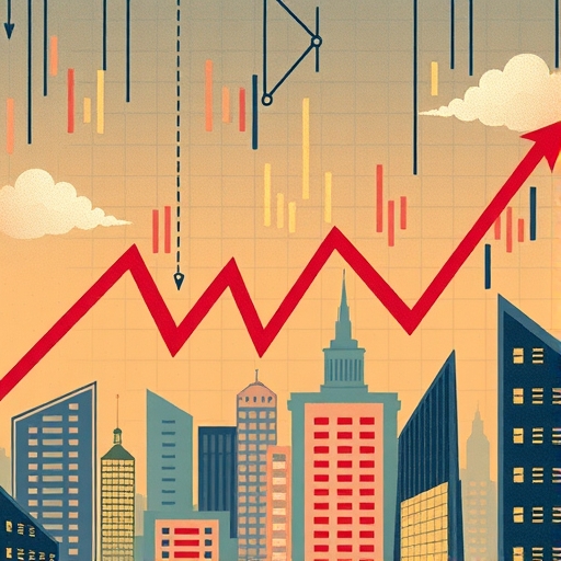 描繪股市下跌趨勢的圖像