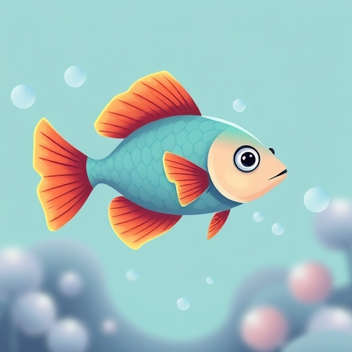 一隻優雅的鬥魚在水草間穿梭,代表金融市場的波動與潛力。