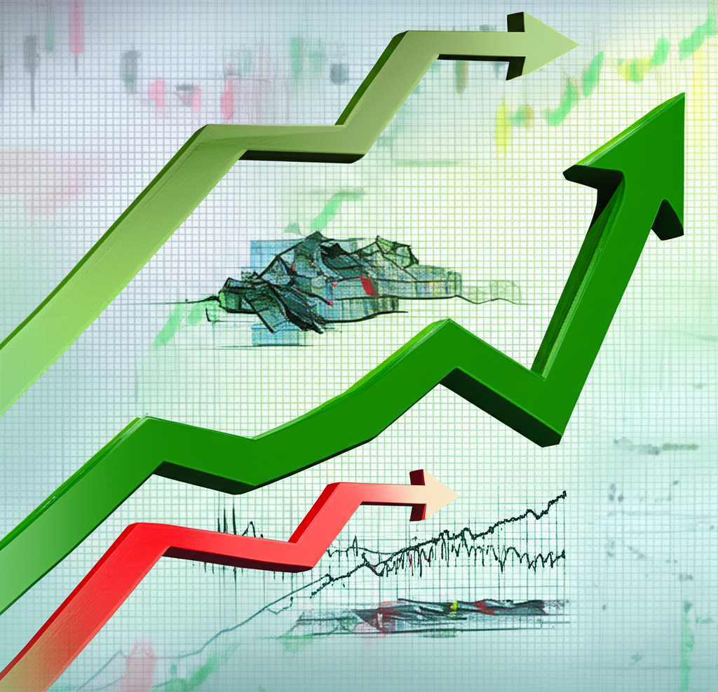 一張股票價格線突破200日移動平均線的圖表，顯示市場的看漲信號。
