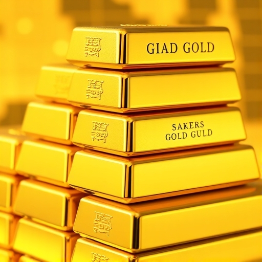 一堆金條堆疊整齊