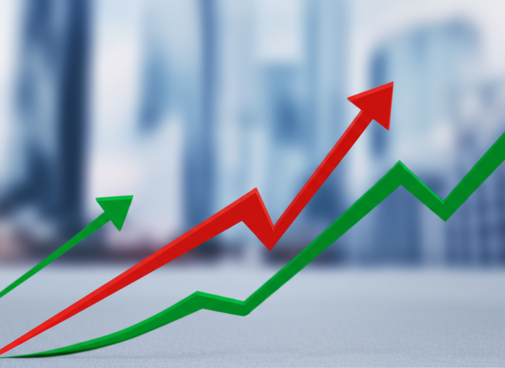 一幅風格化地圖顯示澳洲和紐西蘭，並有箭頭指示經濟流動與利率變動，代表區域經濟動態與銀行策略。