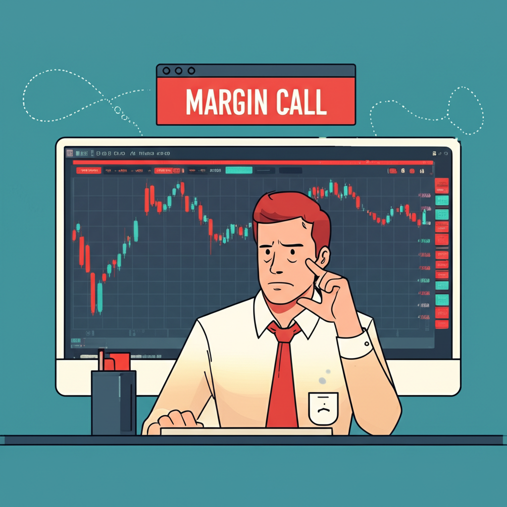 一位投資者專注於螢幕上的風險管理圖表與停損點設定