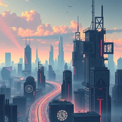 未來感十足的城市景觀