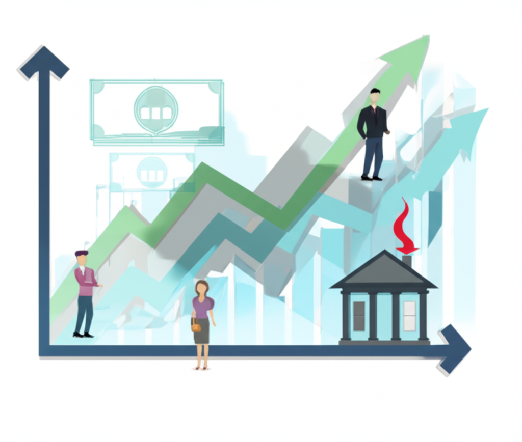 一個全球金融網絡圖，以相互連接的線條和貨幣符號呈現，<a href=