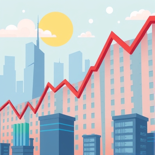 描繪股市下跌趨勢的圖像