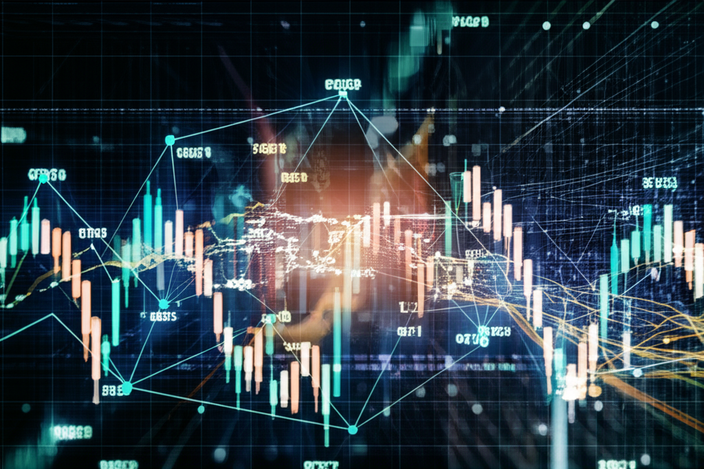 一個概念圖，顯示堅固的盾牌保護著金融資產，代表金融風險管理，並融入止損和回撤限制等元素。